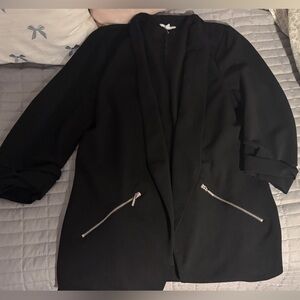 Maurices Black Blazer with Zipper Accents